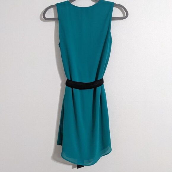 Iz Byer Turquoise Blue Mini Sheath Dress with Tie and Zipper Accent NWT Size XS - Picture 4 of 7